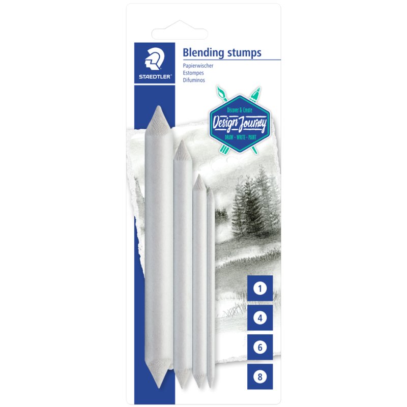 STAEDTLER estompes Design Journey, 4 tailles, pointes effilées, 4 pièces
